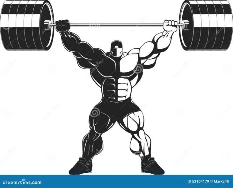 Bodybuilder Mit Einem Barbell Vektor Abbildung - Illustration von ...