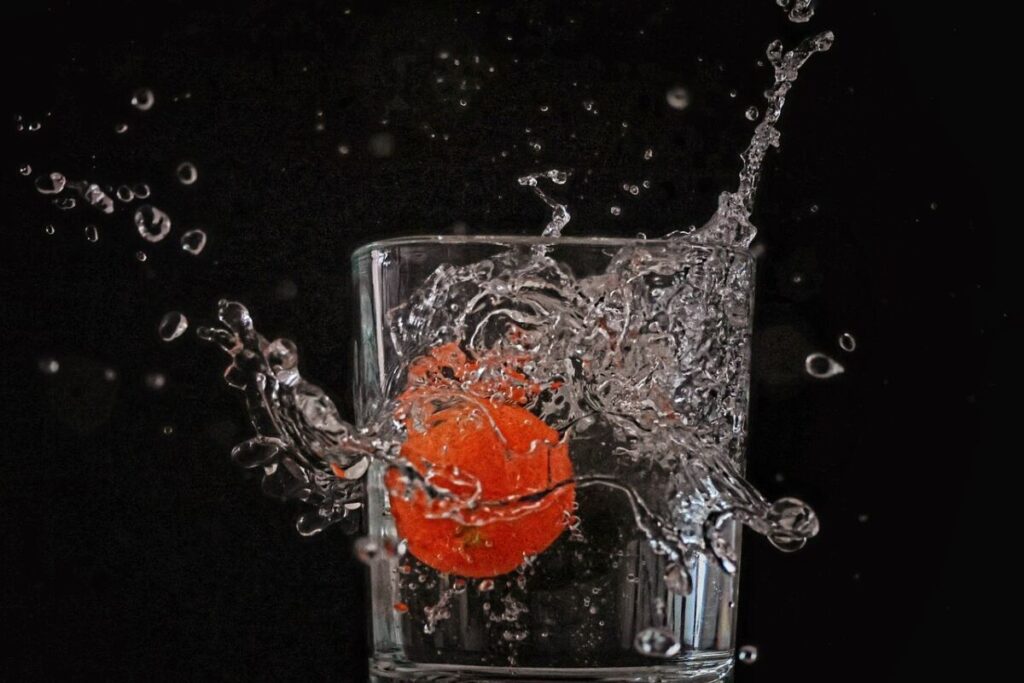 glas, natur, orange, wasser, wirkung, flüssig