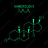 Nandrolone also known as 19 Nortestosterone Molecular Structure Symbol Neon on black background ...