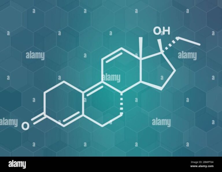 Tetrahydrogestrinone (THG) anabole Steroide Molekül. Skelettmuskulatur ...