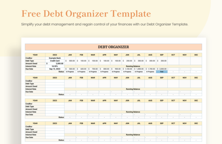 Editable Debt Spreadsheet Templates in Google Sheets to Download