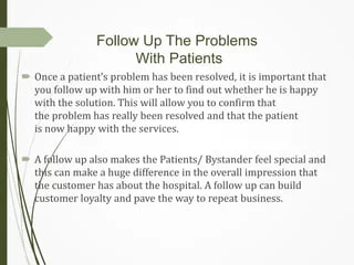 Handle the complaints in hospital | PPTX