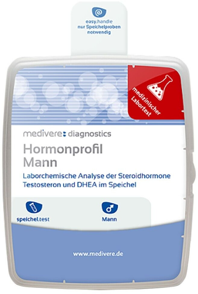 Medivere Hormonprofil Mann Speicheltest - Laborchemische Analyse der Steroidhormone Testosteron ...