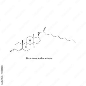 Nandrolone decanoate flat skeletal molecular structure Anabolic steroid drug used in Adrenal ...