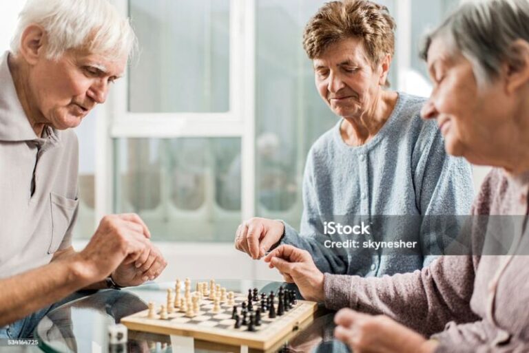 Personas Mayores Jugando Al Ajedrez Foto de stock y más banco de ...
