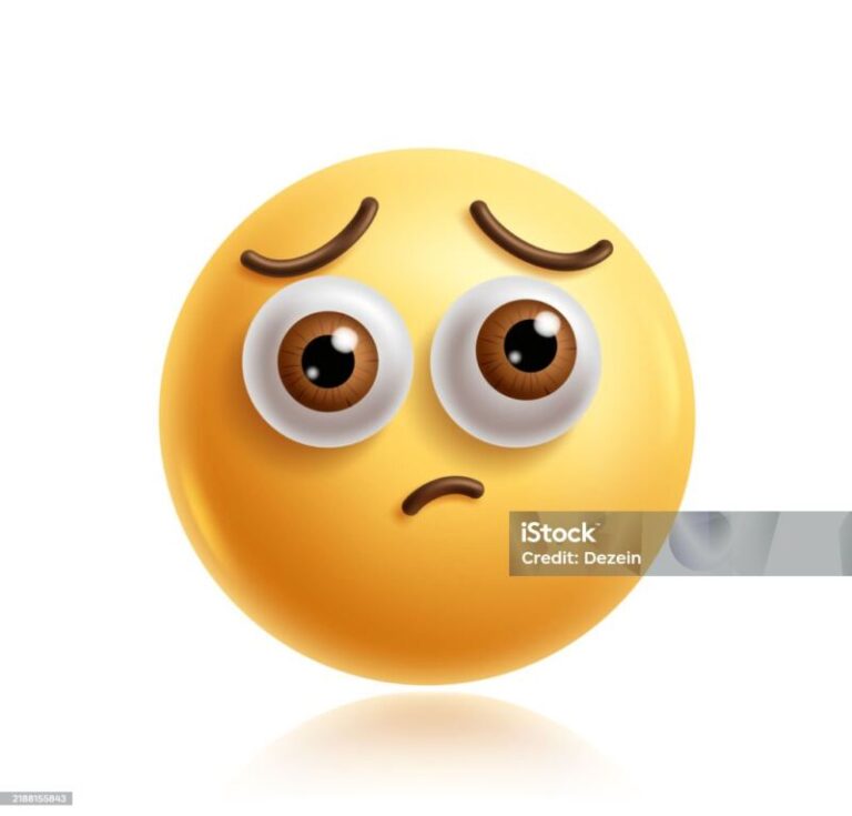 Sad Emoji Clipart 3d Character Emoji Face In Upset Frown Despair Grief ...